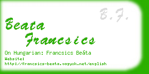 beata francsics business card